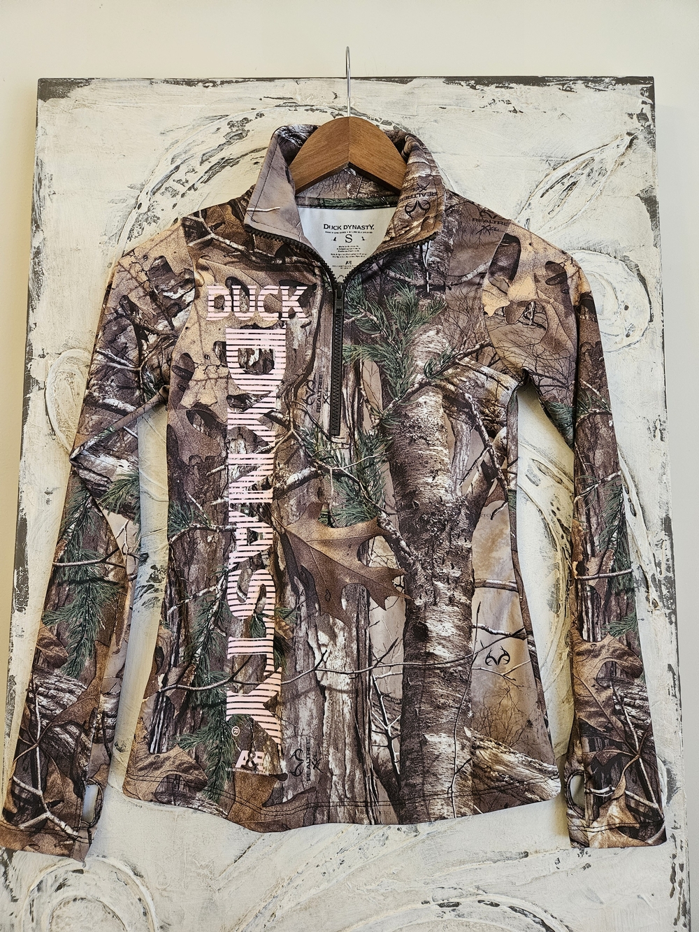 Realtree Women's Camo Quarter-Zip Utility Jacket in Brown and Green Duck Dynasty